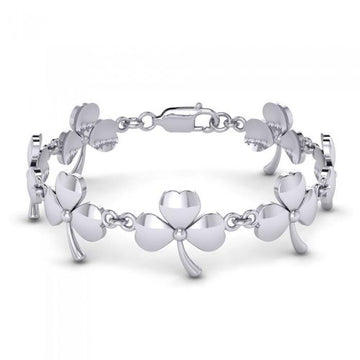 The continuity of life ~ Sterling Silver Jewelry Shamrock Link bracelet TBG293 - Jewelry